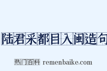 陆君采都目入闽造句是什么意思的图片